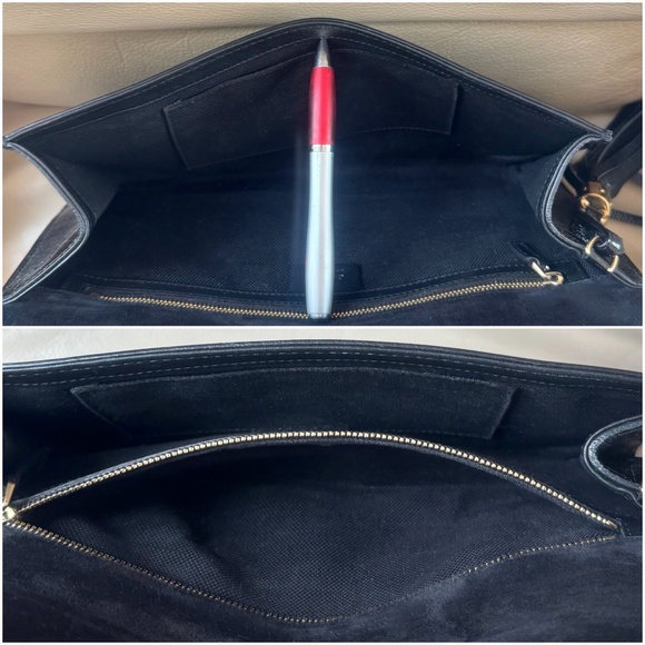 Authentic Gucci Soho Black Patent Leather Tassel Flap Clutch - Picture 8 of 14